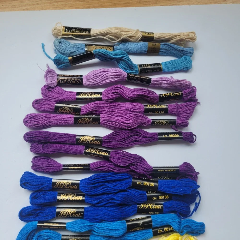 Vintage Embroidery Floss Lot JP Coats American Thread Co Star Six Strand